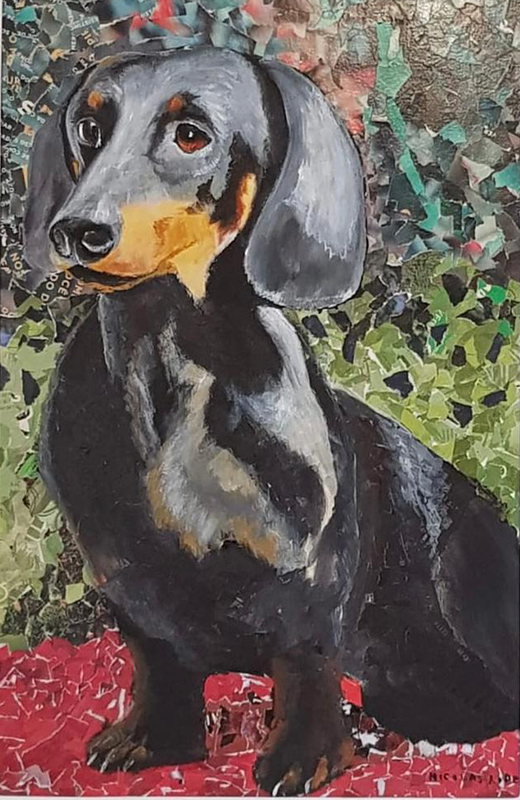 My dog - 40 x 60 - Tc mista ( colagem e acrlica) 2020